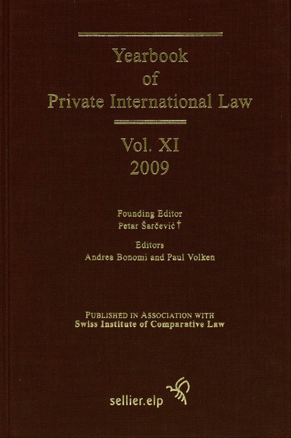 Yearbook On Private International Law Vol Xi Isdc